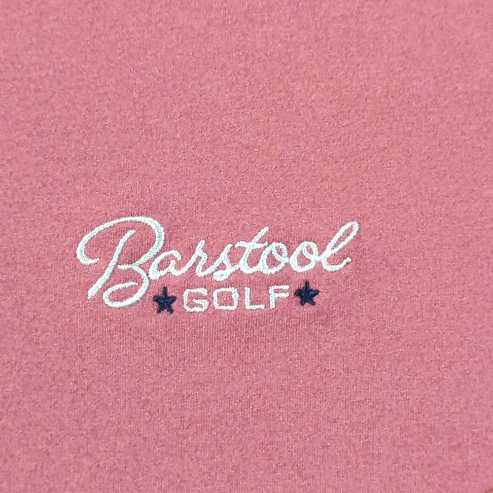 Rhoback Barstool Golf Pullover Mens Large Coral Quarter Zip Performance Stretch
